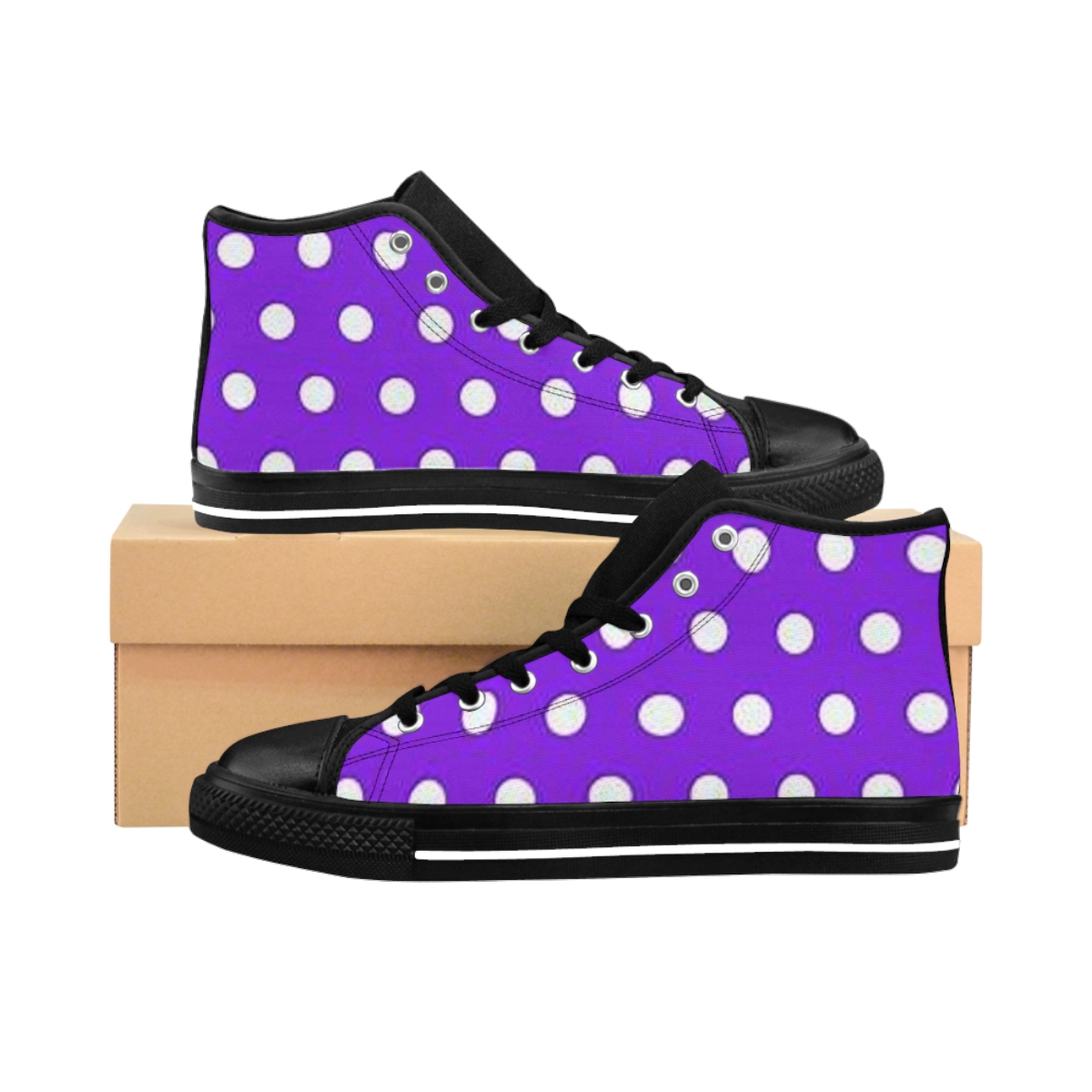 Purple Polka Dotted Shoes Women/'s High Heels Custom Made