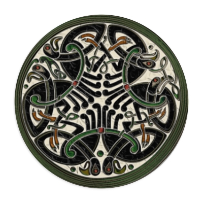 "Stained Glass Illusion Print - Knotwork Hawk" Mousepad 