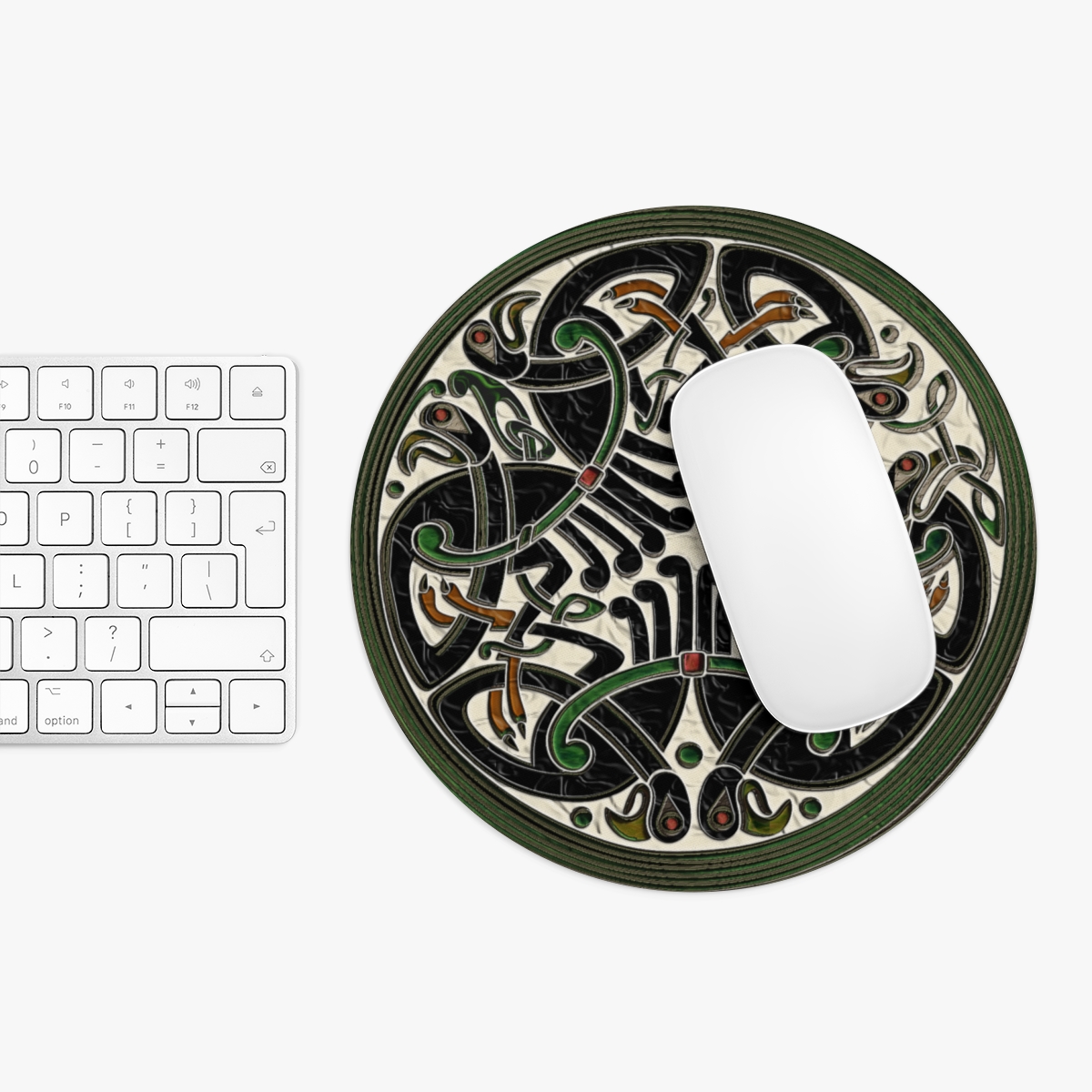 "Stained Glass Illusion Print - Knotwork Hawk" Mousepad  product thumbnail image