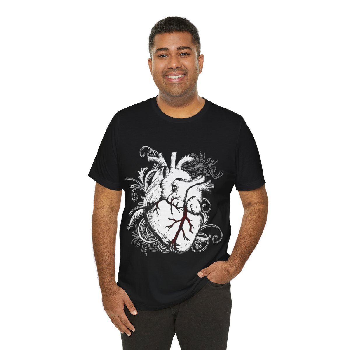 "Graphic Novel Anatomical Scroll Heart" Unisex Jersey Short Sleeve Tee product thumbnail image