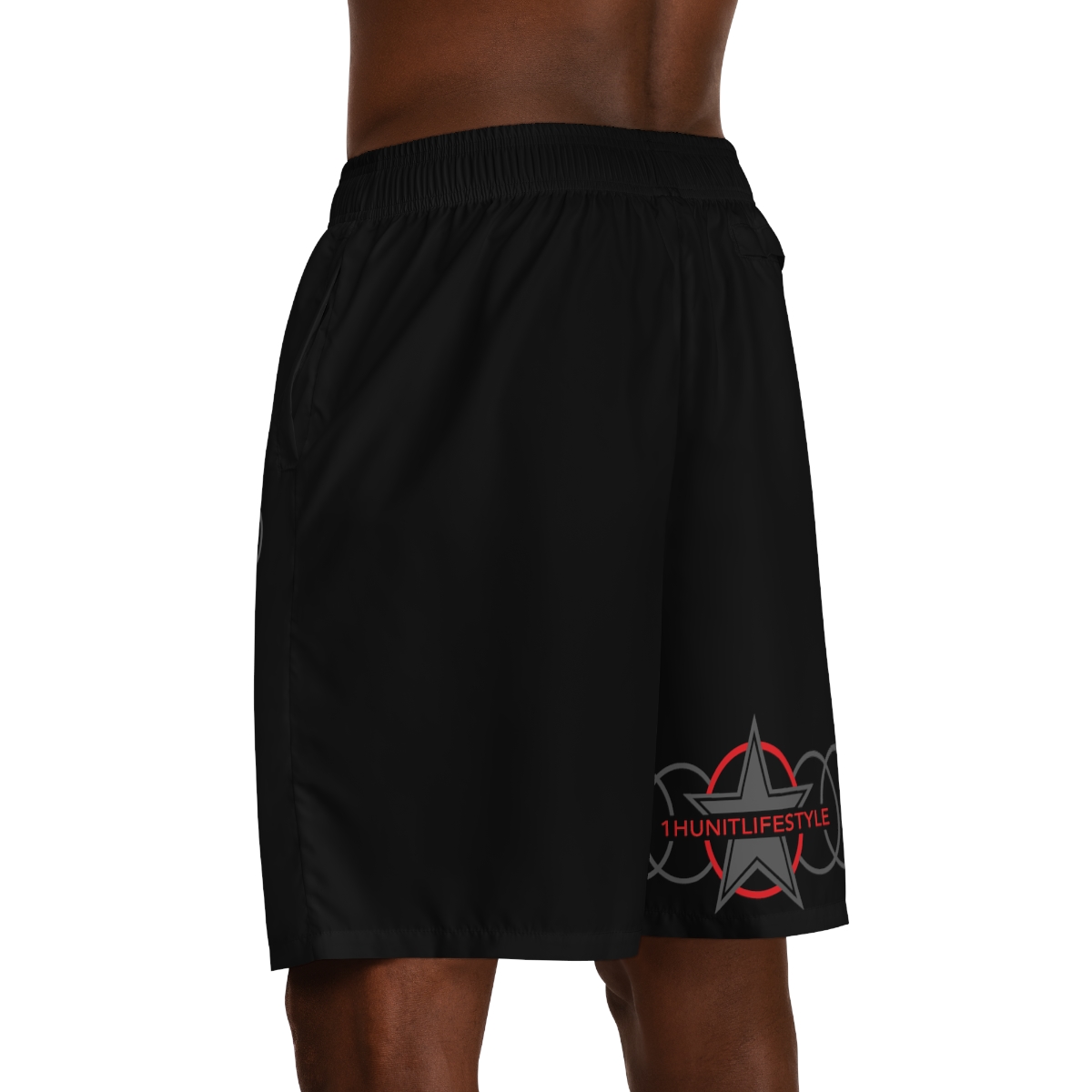 Black 1Hunit Men's Jogger Shorts (AOP) product thumbnail image