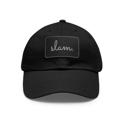 Slam Script Dad Hat with Leather Patch