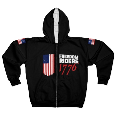 Unisex Zip Hoodie with FR1776 Logos on All 4 Sides