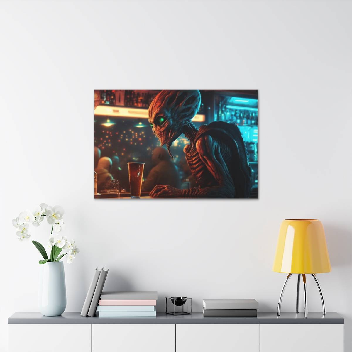 Alien at the Bar - Canvas Gallery Wraps product thumbnail image