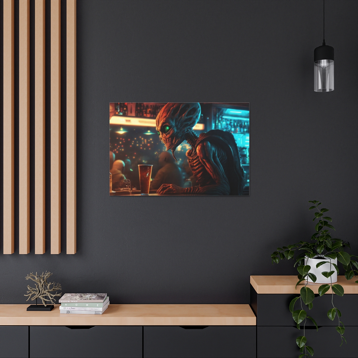 Alien at the Bar - Canvas Gallery Wraps product thumbnail image