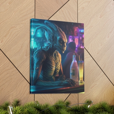 Alien Bartender 2 - Canvas Gallery Wraps