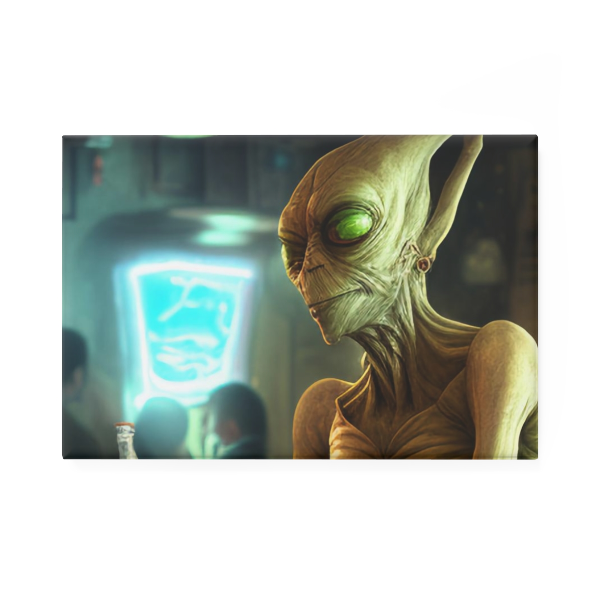 Alien Bartender - Button Magnet, Rectangle (1 & 10 pcs) product thumbnail image