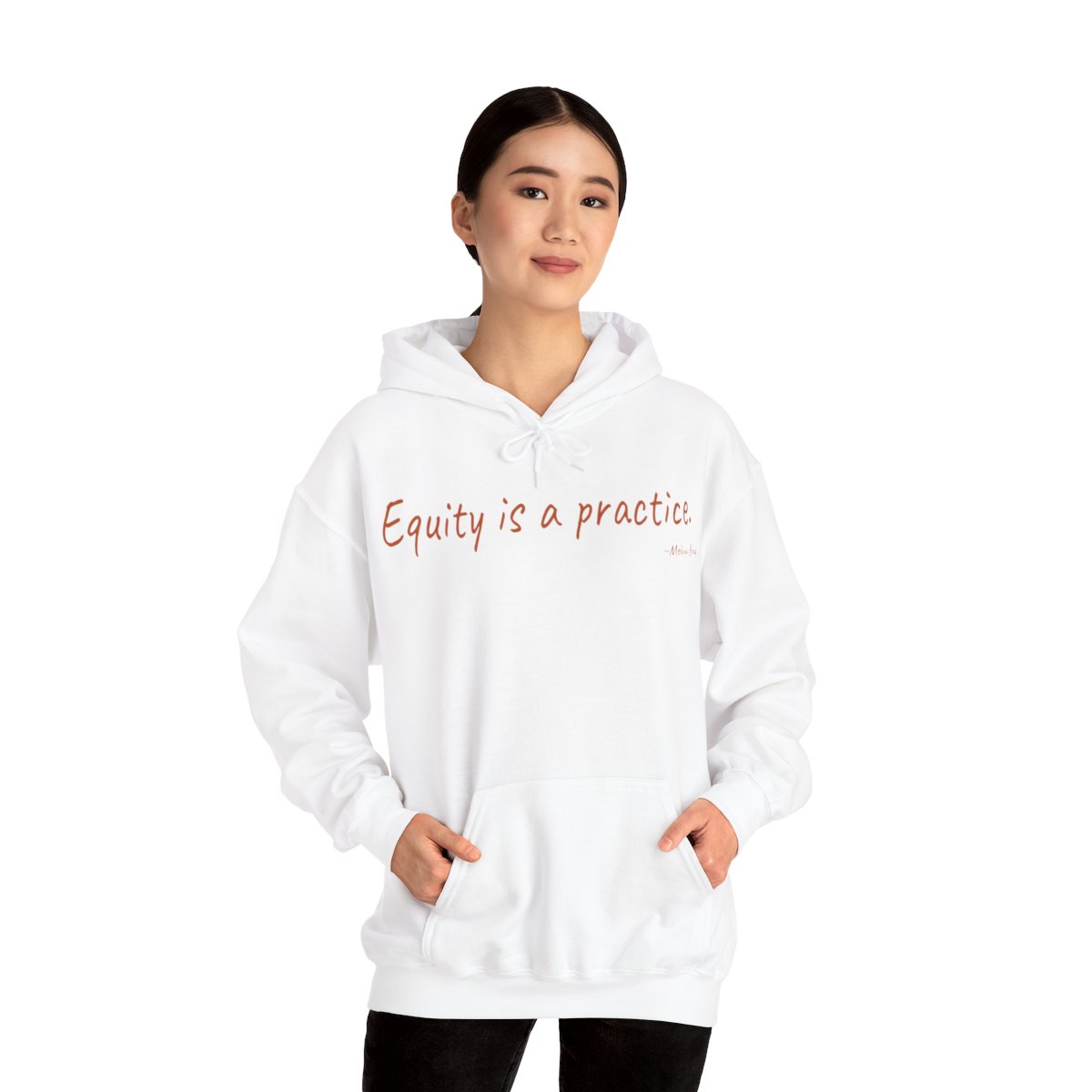 Equity is a Practice White Unisex Hoodie product main image