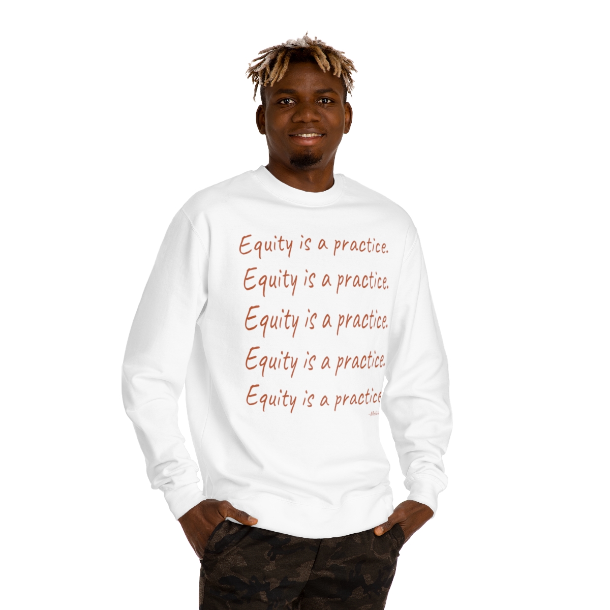 Equity is a Practice White Unisex Sweatshirt product main image