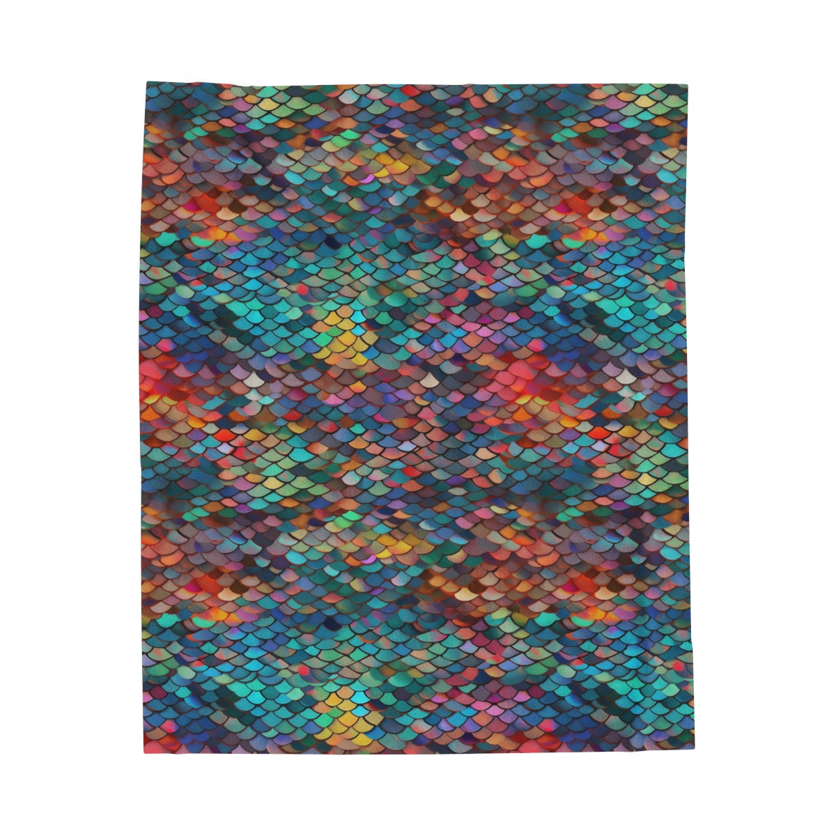 Rainbow Mermaid Scales - Velveteen Plush Blanket product main image