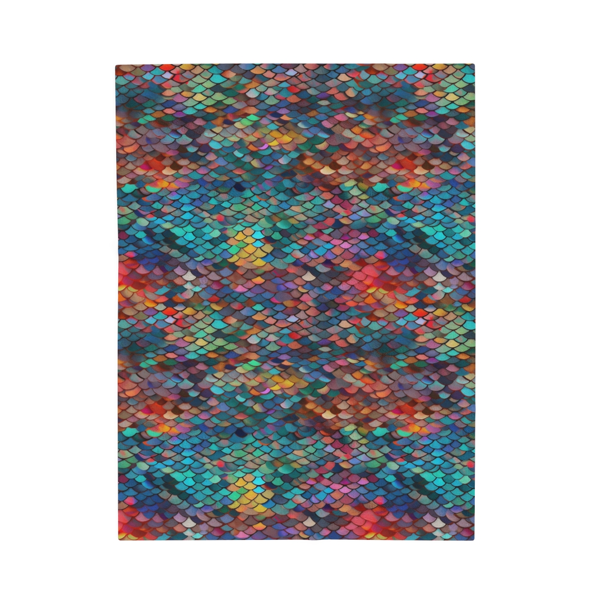 Rainbow Mermaid Scales - Velveteen Plush Blanket product thumbnail image