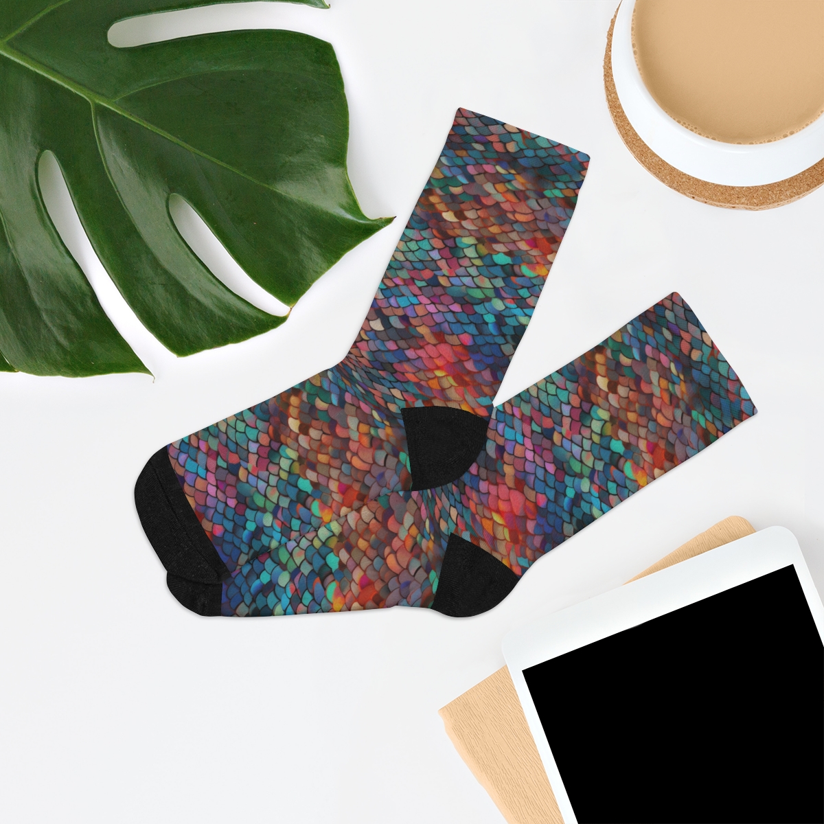 Rainbow Mermaid Scales - Recycled Poly Socks product thumbnail image