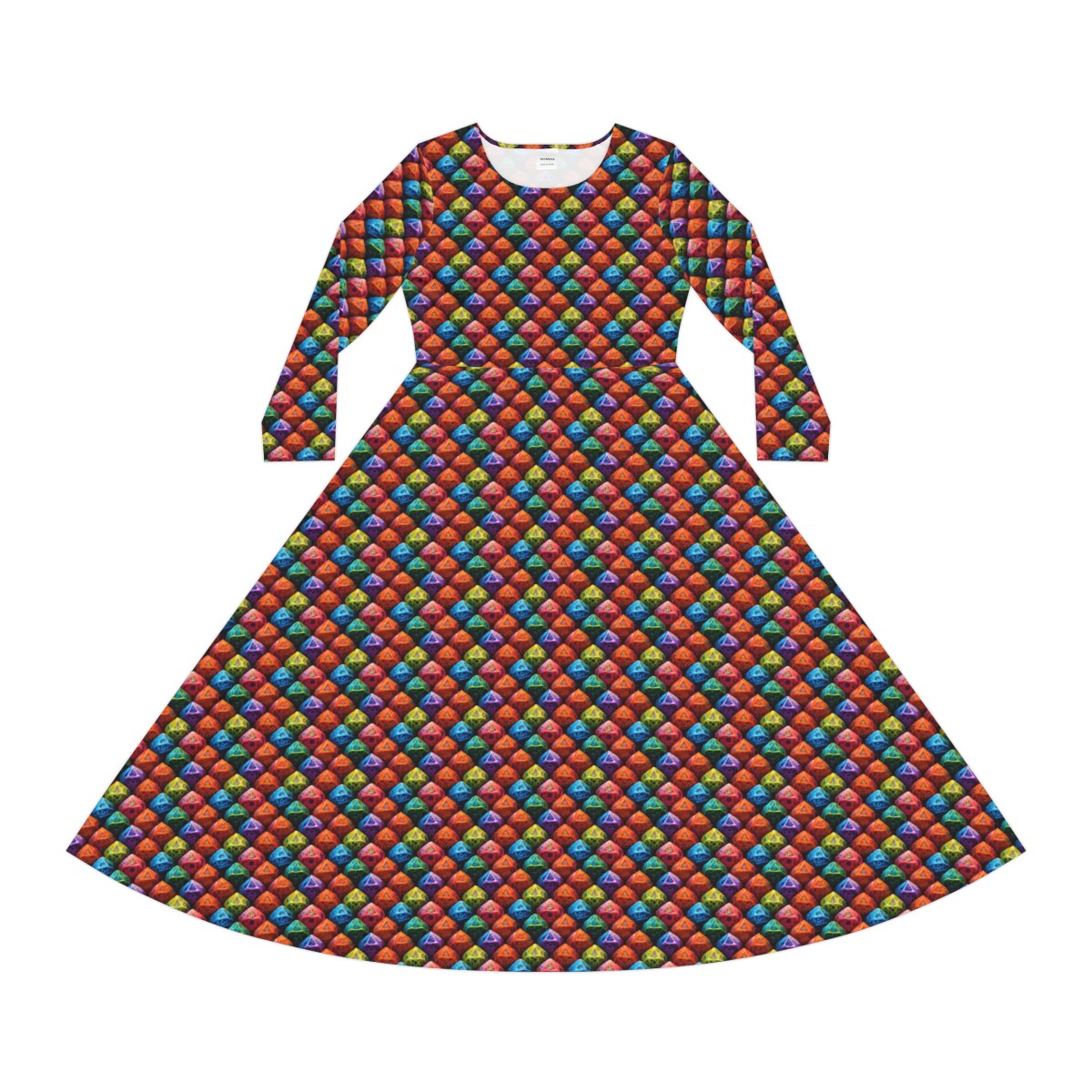 d20 pattern - Women's Long Sleeve Dance Dress (AOP) product thumbnail image