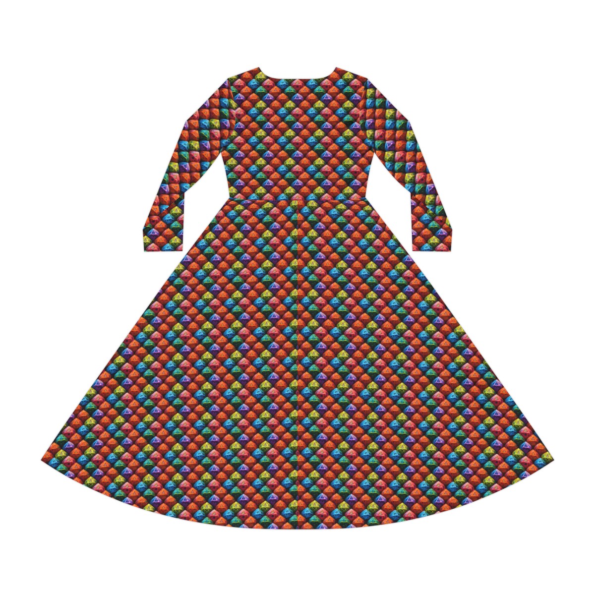 d20 pattern - Women's Long Sleeve Dance Dress (AOP) product thumbnail image