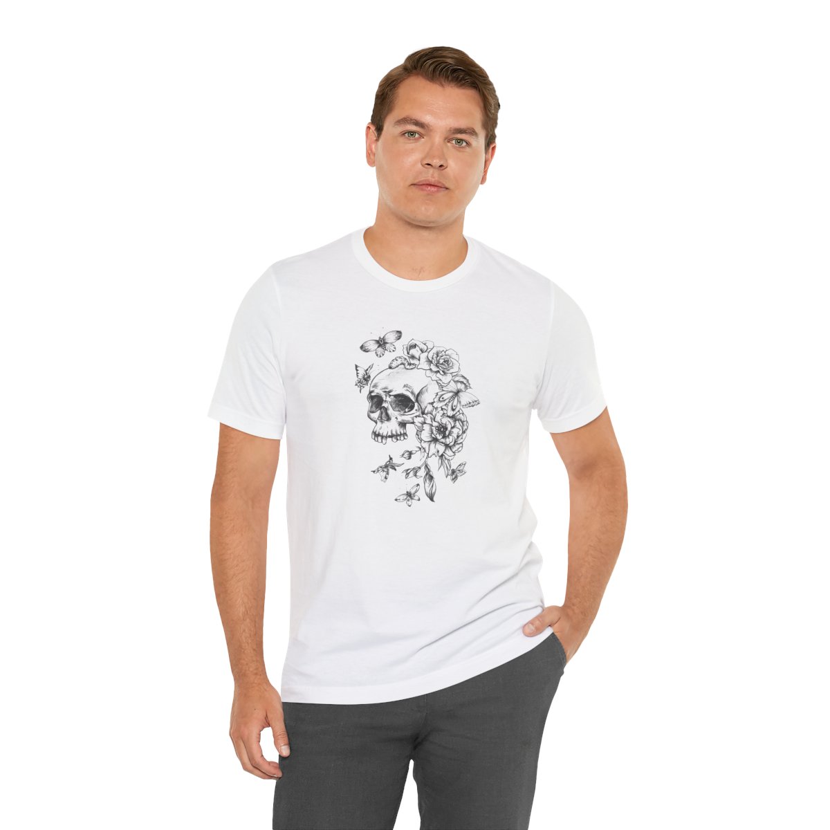 Skull Flower Short Sleeve Unisex T-Shirt product thumbnail image