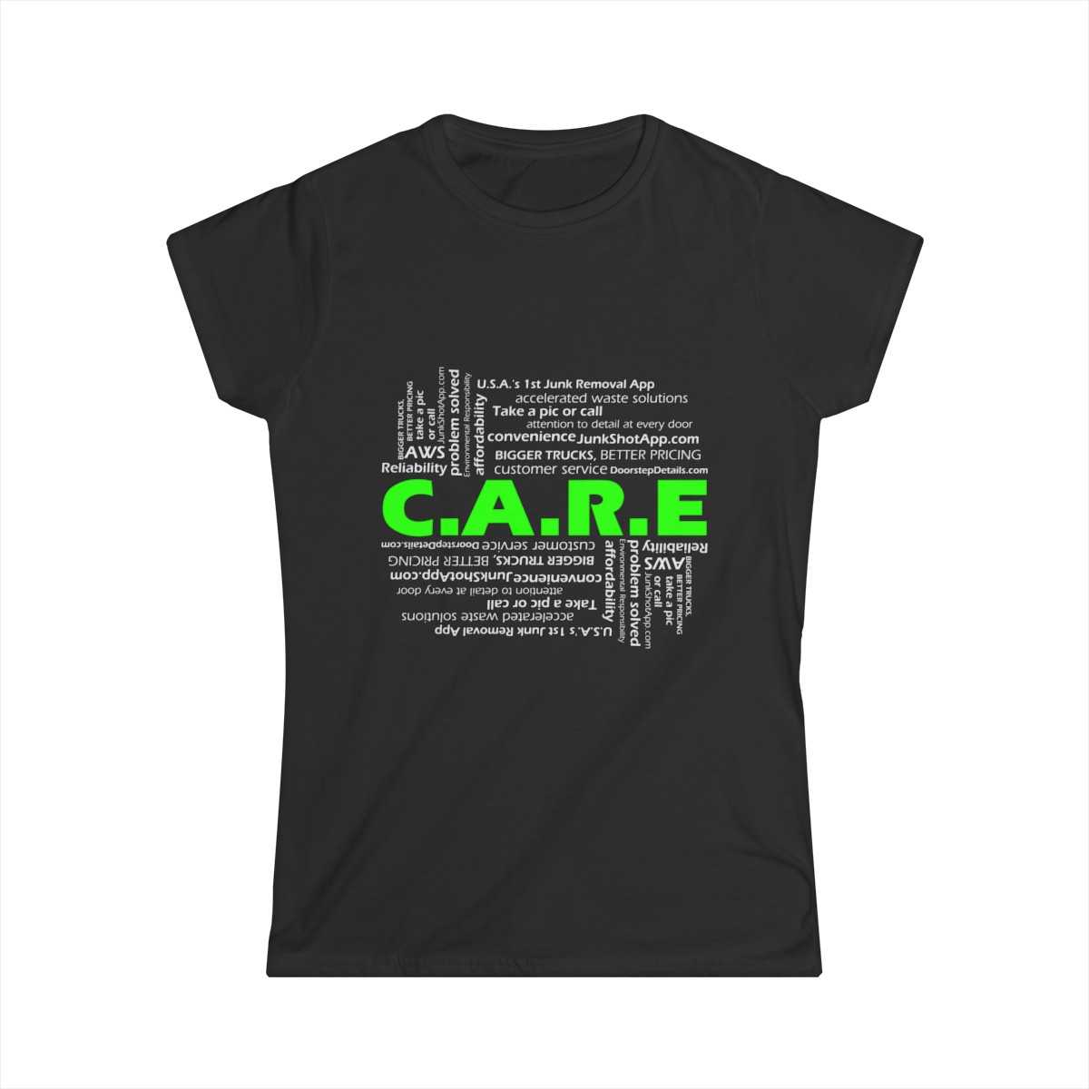 "We C.A.R.E." Women's Softstyle Tee product thumbnail image