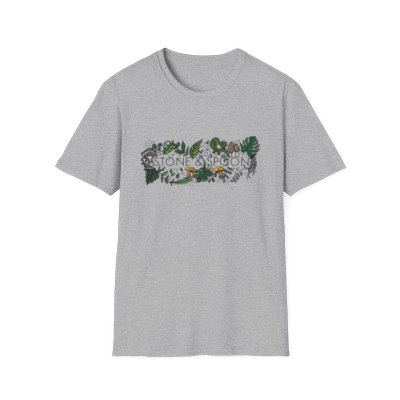 Colorful Flora on Gray Unisex Softstyle T-Shirt