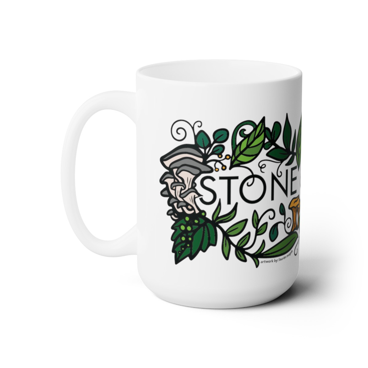 Colorful Flora Stone & Spoon Ceramic Mug 15oz product thumbnail image