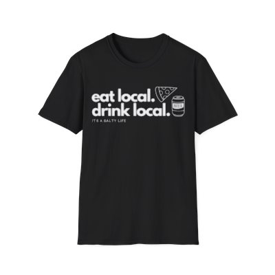 eat local. drink local. (Pizza & Beer) - Unisex Softstyle T-Shirt
