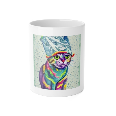 "Tinfoil Hat Cat" Ceramic Mug