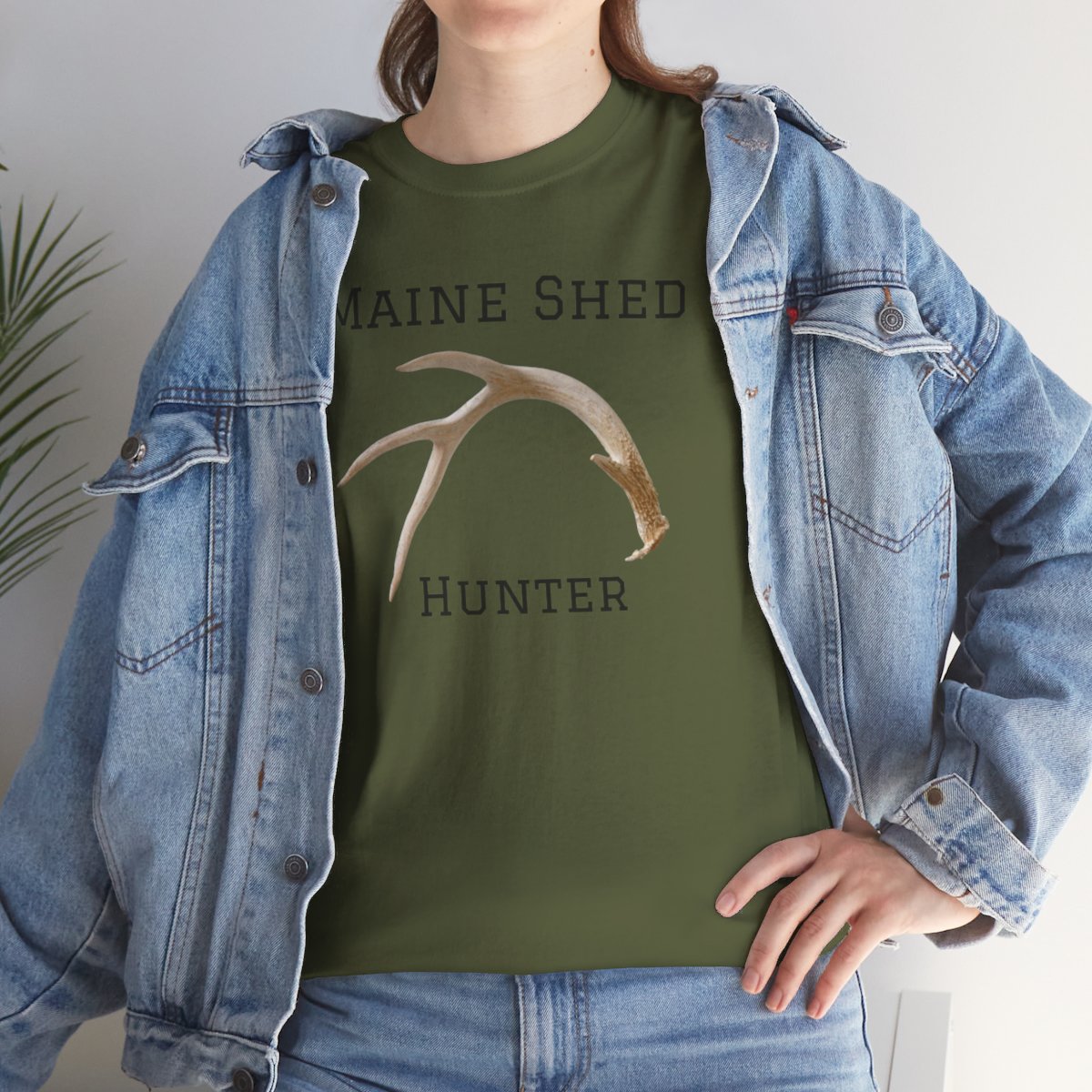 Maine Shed Hunter (Deer) Unisex Heavy Cotton Tee product thumbnail image