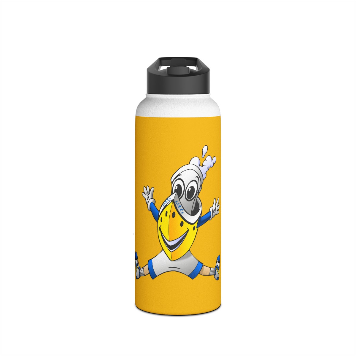BUDDY CRUISE Stainless Steel YELLOW Water Bottle, Standard Lid product main image