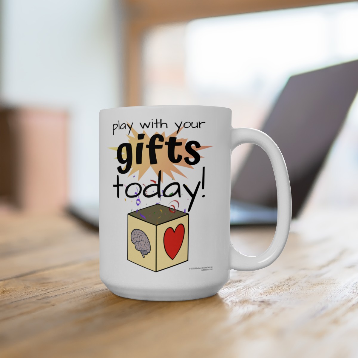 "Play With Your Gifts Today" 15oz Ceramic Mug product thumbnail image