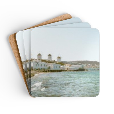 Mykonos Coast - Corkwood Coaster Set