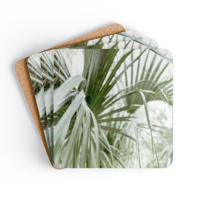 Palm Leaf - Corkwood Coaster Set