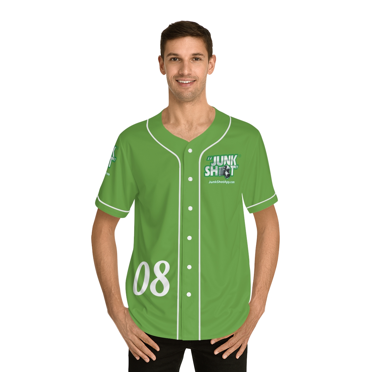 "JUNK SHOT -C.A.R.E." Men's Baseball Jersey (GREEN) product main image