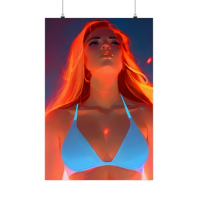 Premium Poster (Matte): Girl Power Blue Phoenix