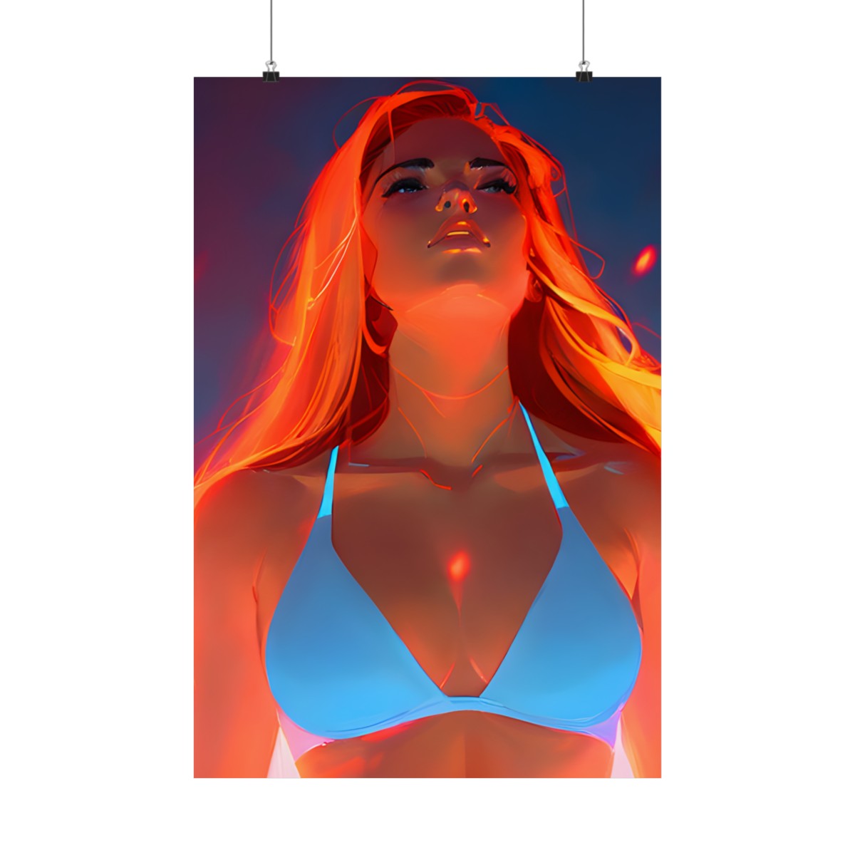 Premium Poster (Matte): Girl Power Blue Phoenix product main image
