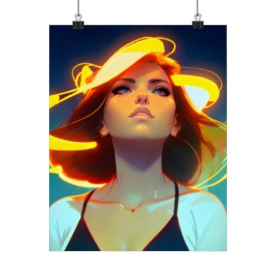 Premium Poster (Matte): Girl Power Red Energy
