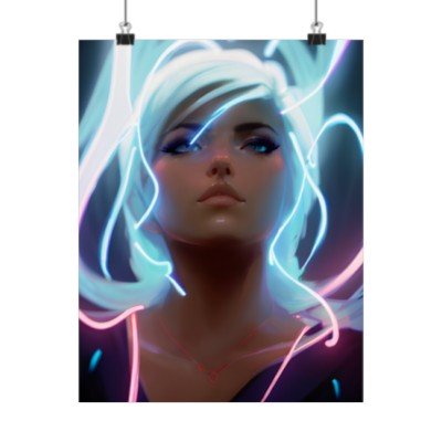 Premium Poster (Matte): Girl Power Neon Nightowl