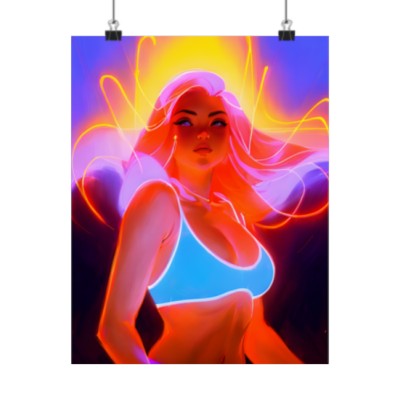 Premium Poster (Matte): Girl Power Vibrant Radiation