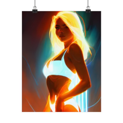 Premium Poster (Matte): Girl Power Glowing Guardian