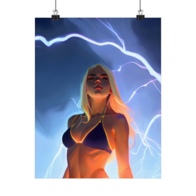 Premium Poster (Matte): Girl Power Storm Goddess
