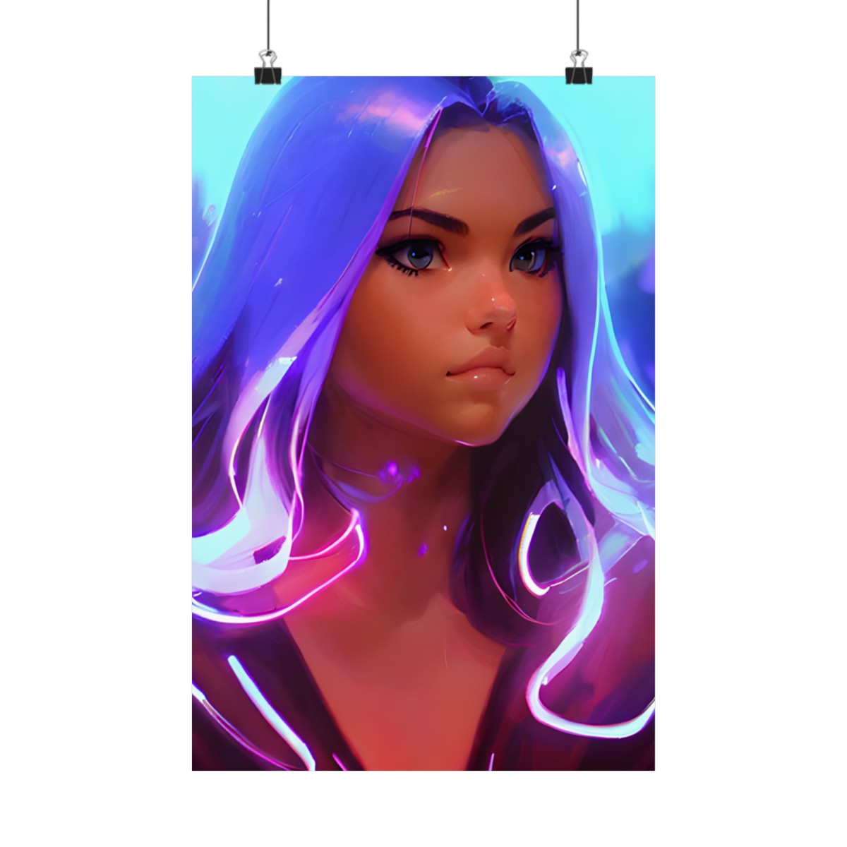Premium Poster (Matte): Girl Power Neon Violet product main image