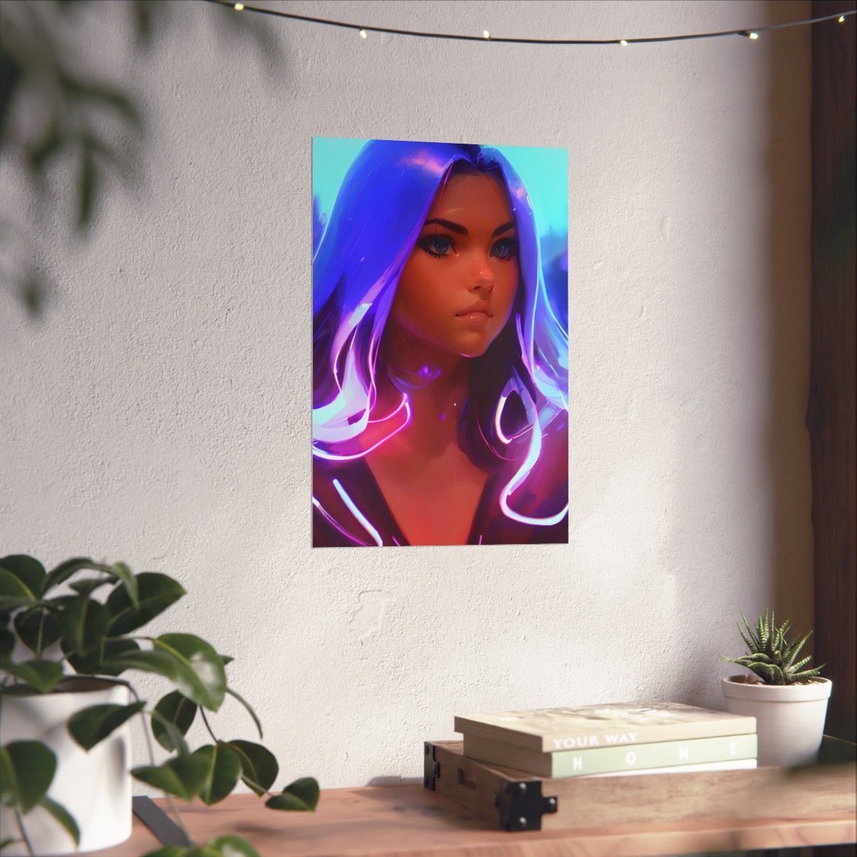 Premium Poster (Matte): Girl Power Neon Violet product thumbnail image