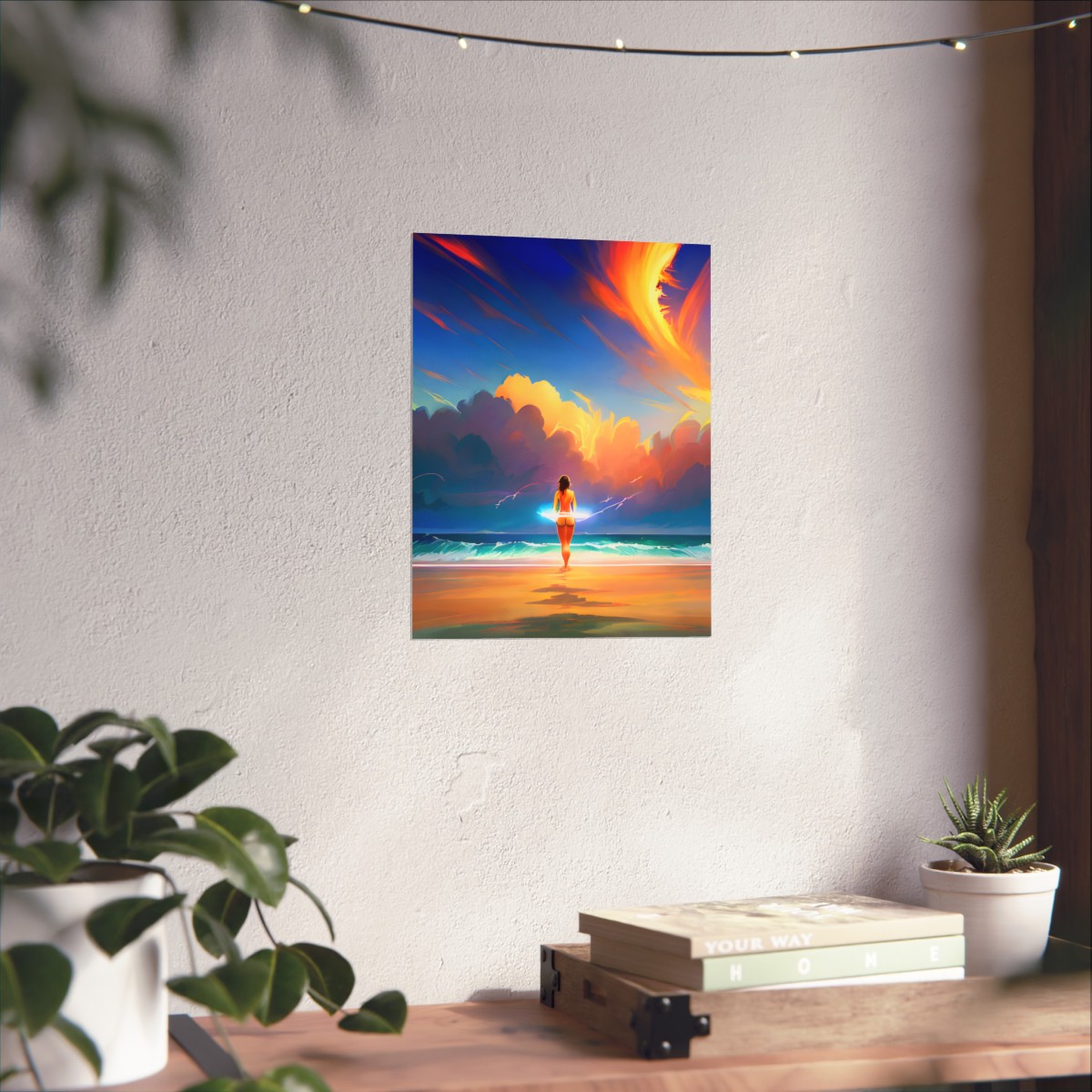 Premium Poster (Matte): Beach Goddess Surrounded by Lightning product thumbnail image