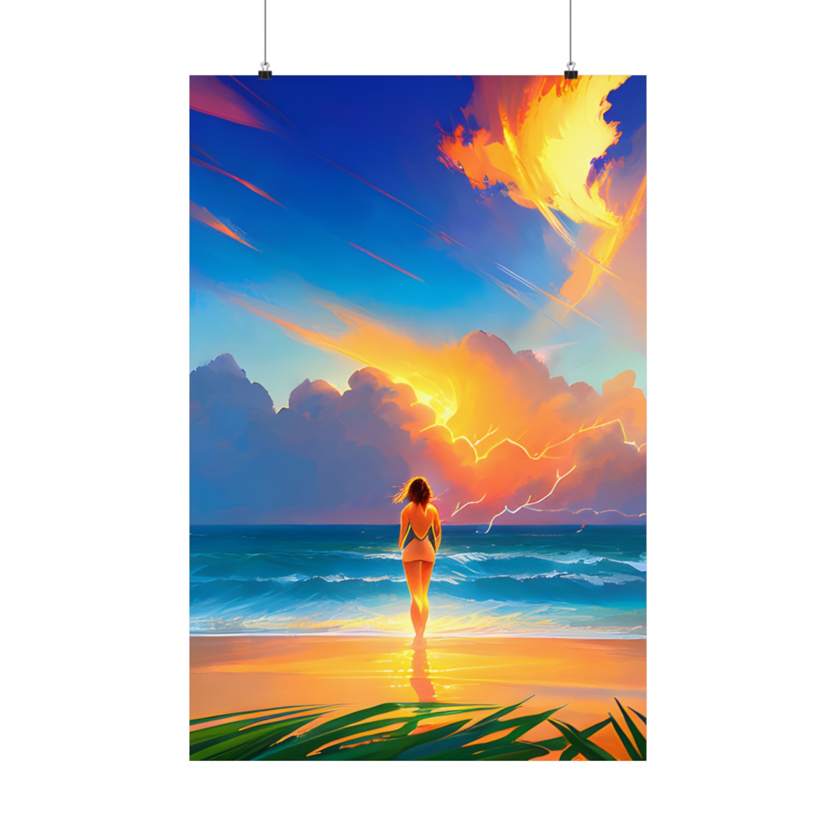 Premium Poster (Matte): Cosmic Brunette at The Beach product main image