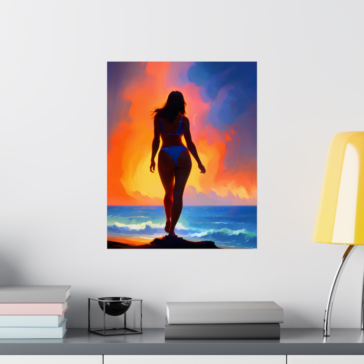 Premium Poster (Matte): Beach Goddess Neon Blue Bikini product thumbnail image