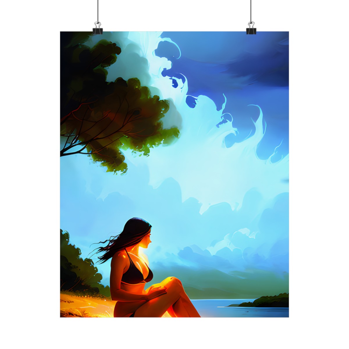 Premium Poster (Matte): Beach Goddess Black Bikini product main image