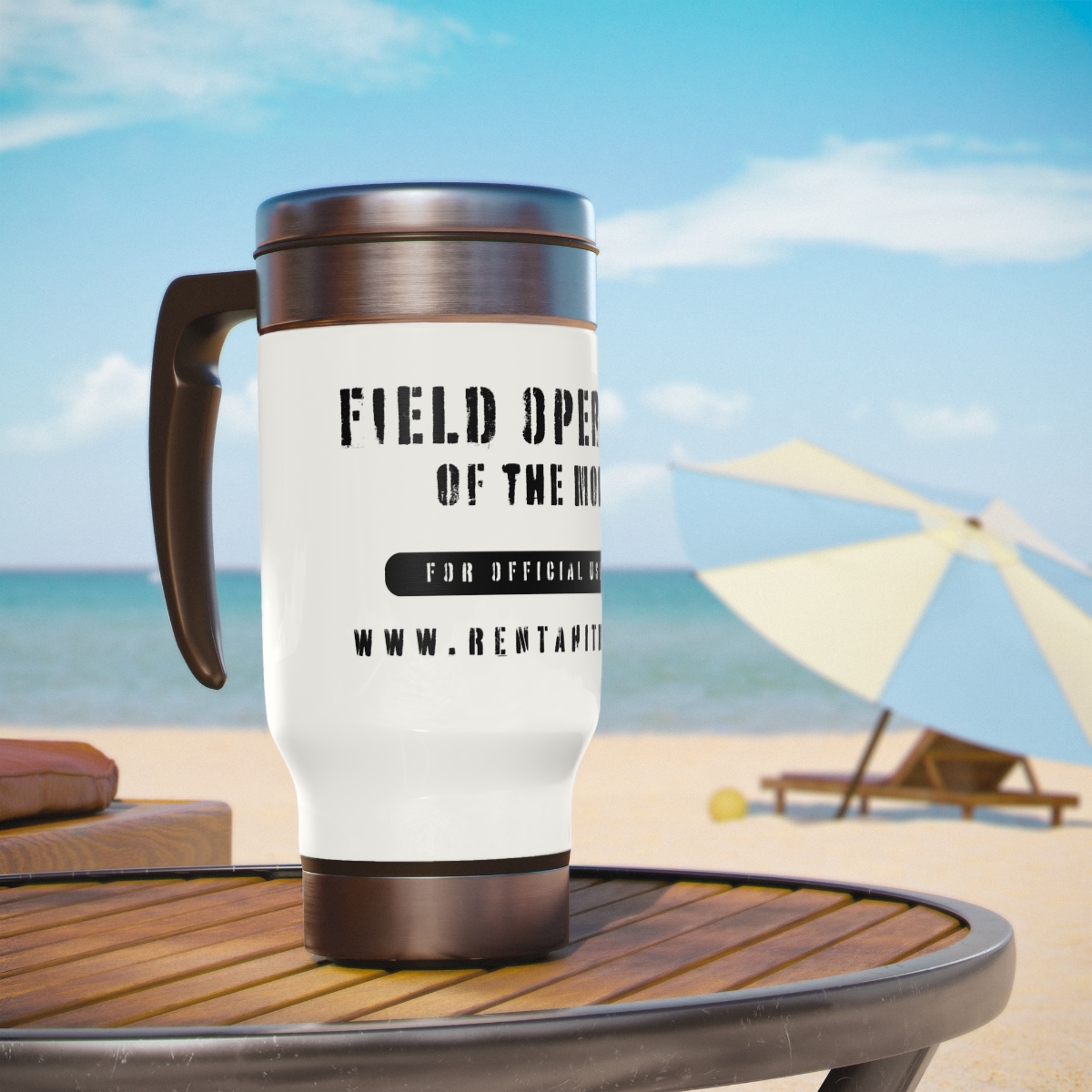 Field Operative of the Month - Stainless Steel Travel Mug with Handle, 14oz product thumbnail image