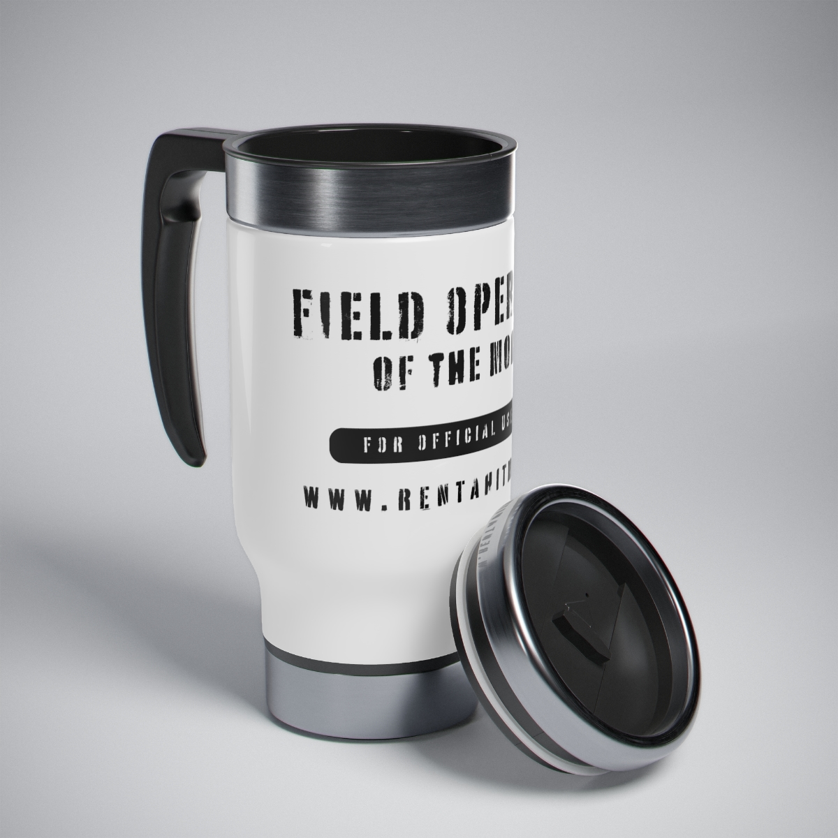 Field Operative of the Month - Stainless Steel Travel Mug with Handle, 14oz product thumbnail image