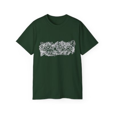 White Flora on Forest Green Unisex Ultra Cotton Tee