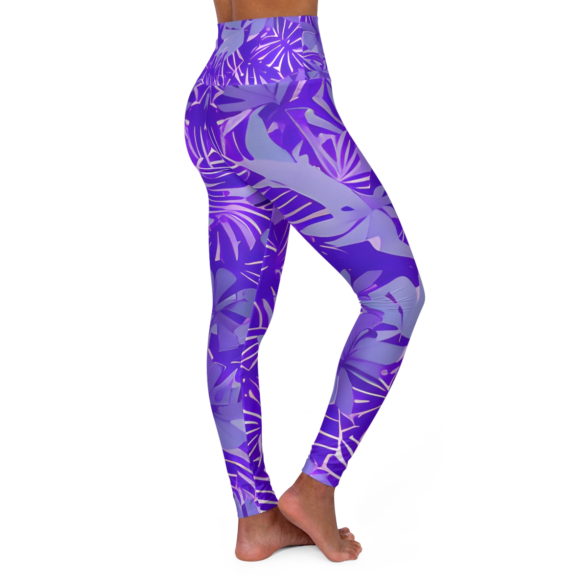 Purple Expressions: High Waisted Yoga Leggings product main image