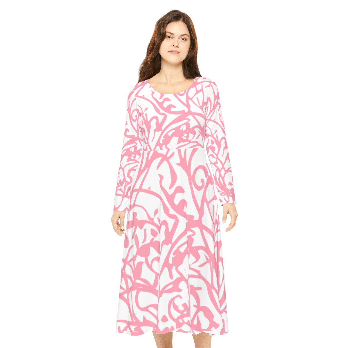 Pink: Women's Long Sleeve Dance Dress product main image