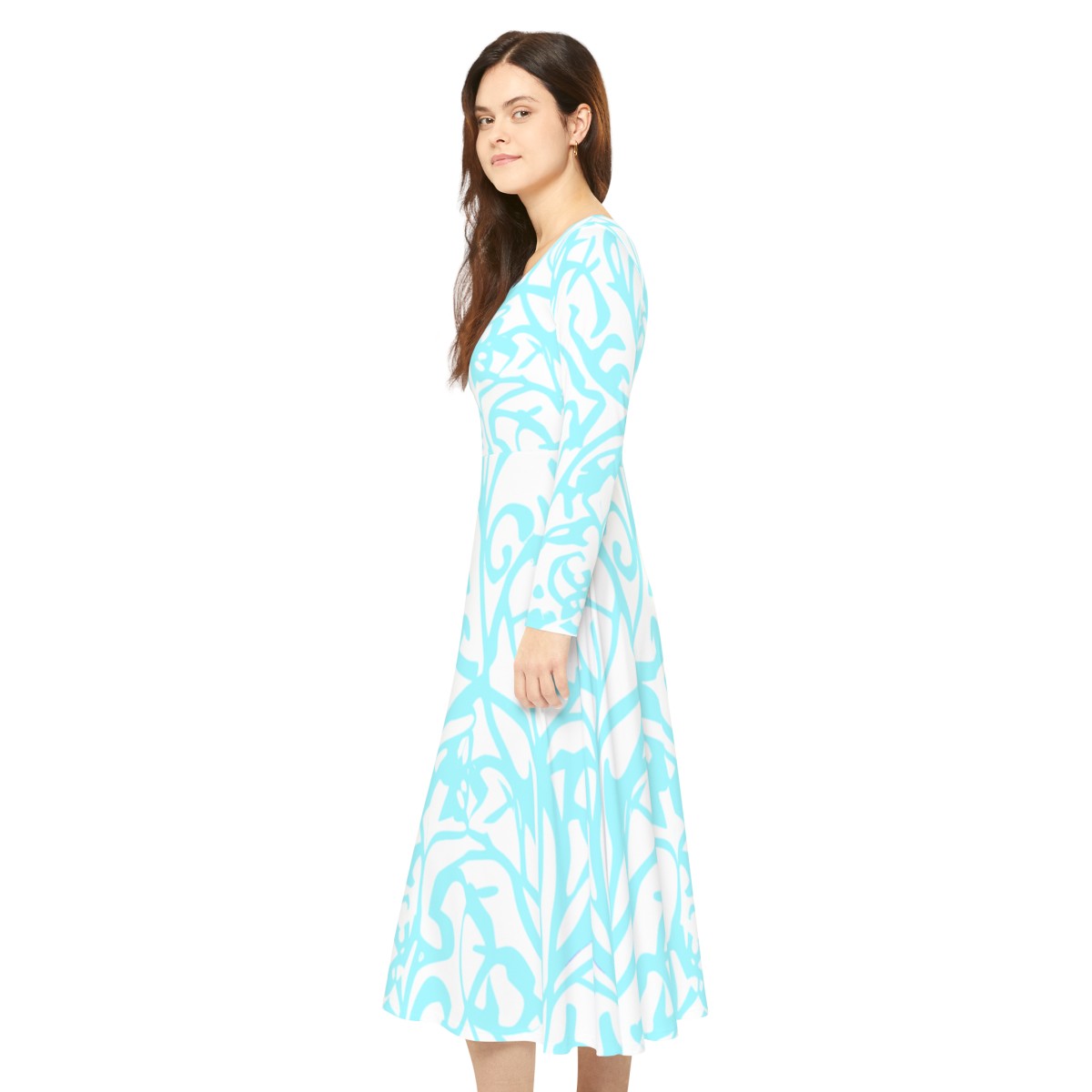 Sylph Blue: Women's Long Sleeve Dance Dress product thumbnail image