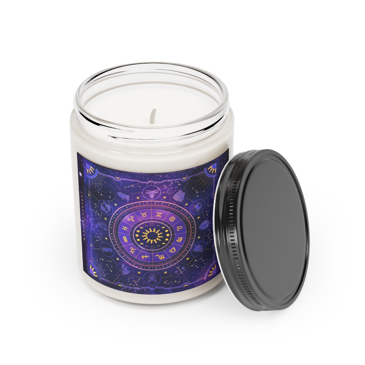 Cosmic Purple Moon-Scented Soy Wax Candle | Cosmic Clear Candle | Moon Spell Candle | Coconut Soy Candle 9oz | Positive Quote Aromatherapy product thumbnail image